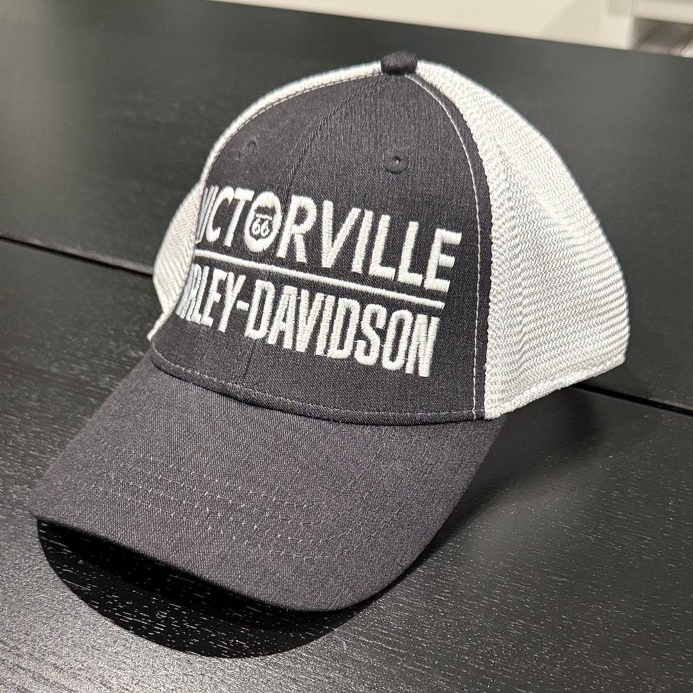 Victorville Harley-Davidson Route 66 Trucker Black & White Mesh Adjustable Hat